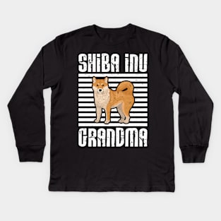 Shiba Inu Grandma Proud Dogs Kids Long Sleeve T-Shirt